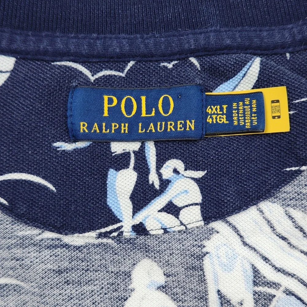 Polo Ralph Lauren Polo Shirts Lot of 2 4XLT Blue White Nautical Sailboat Beach